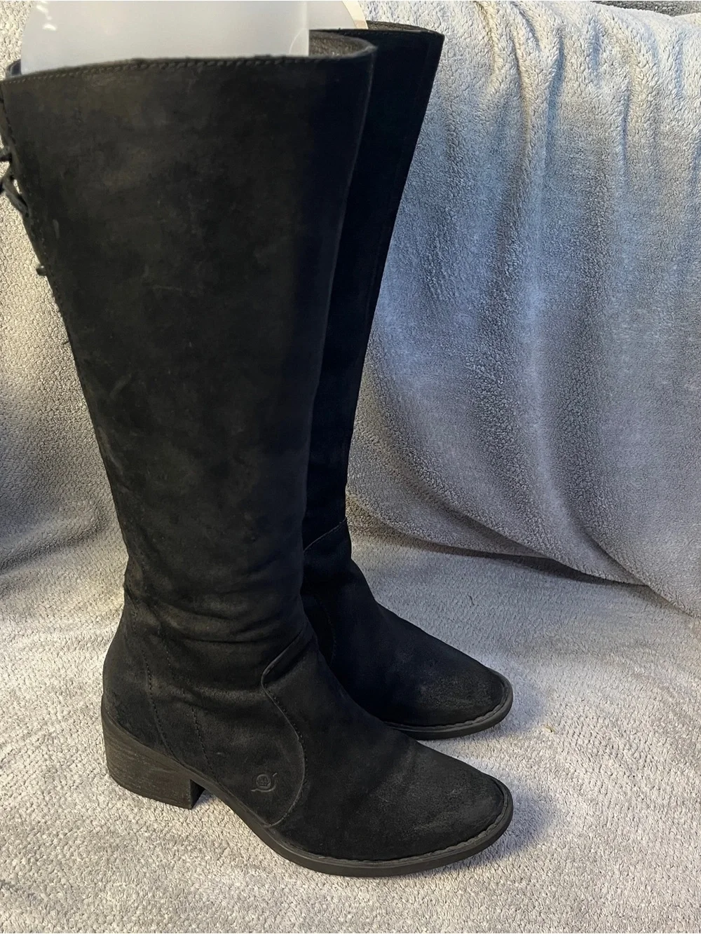 Born Felicia Women's Black Knee-High Suede riding Boots size 7.5